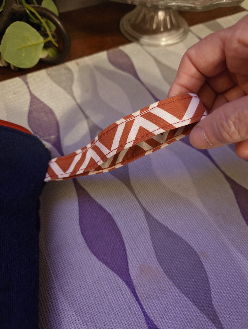 Navy 'Soak up the sun' Bathing Suit Storage with Orange Geometric Bikini Accent - Picture 6 of 6